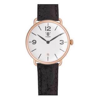 Faber-Time  rosa forgyldt stål Quartz Herre ur, model F1004RG